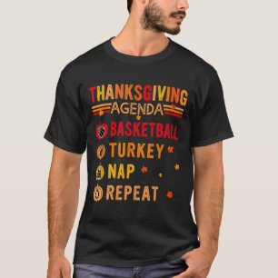 Camiseta Agenda de Ação de Graças Esboço Repetir Peru Fanta