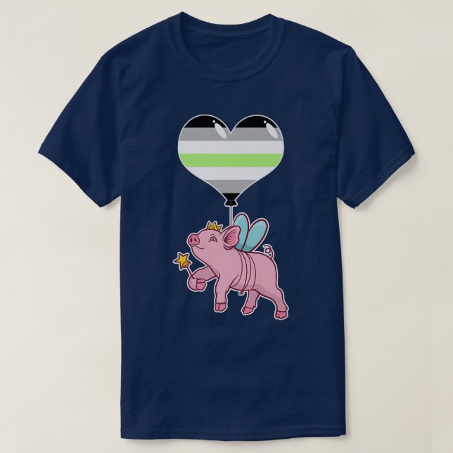 Camiseta Agender Pig FairyNonbinary Gender (Frente do Design)