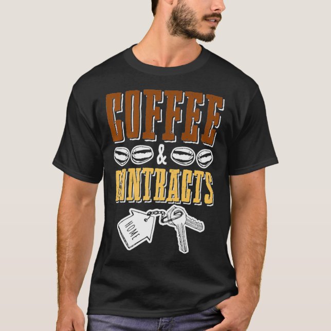 Camiseta Agente Comercial Funny Imóveis Agente Café Coffee  (Frente)
