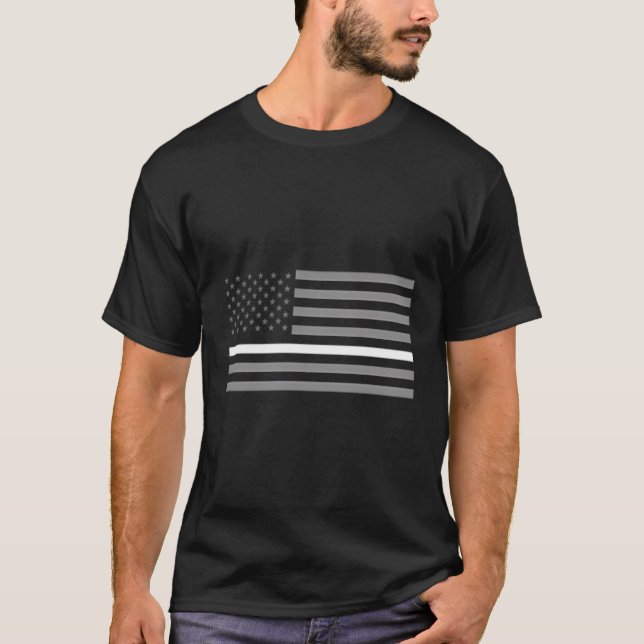 Camiseta Agente Correto Thin Silver Line American Fla (Frente)