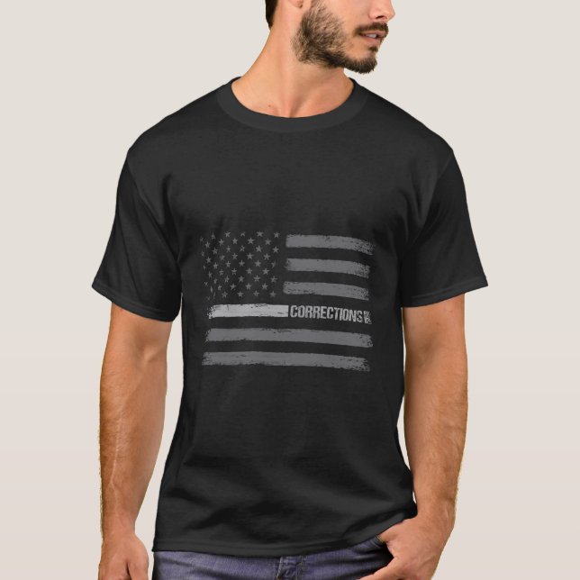 Camiseta Agente Correto Thin Silver Line American Fla (Frente)