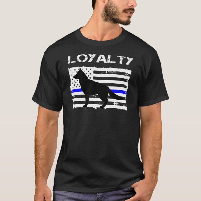 Camiseta Agente da Unidade K9 Polícia Cão Lealdade K-9 Agen (Frente)