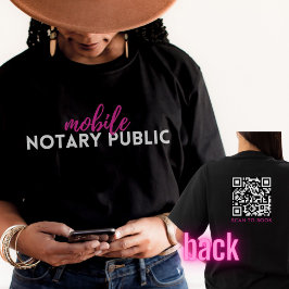 Camiseta Agente de Assinatura Notária Móvel Rosa Preto Mode