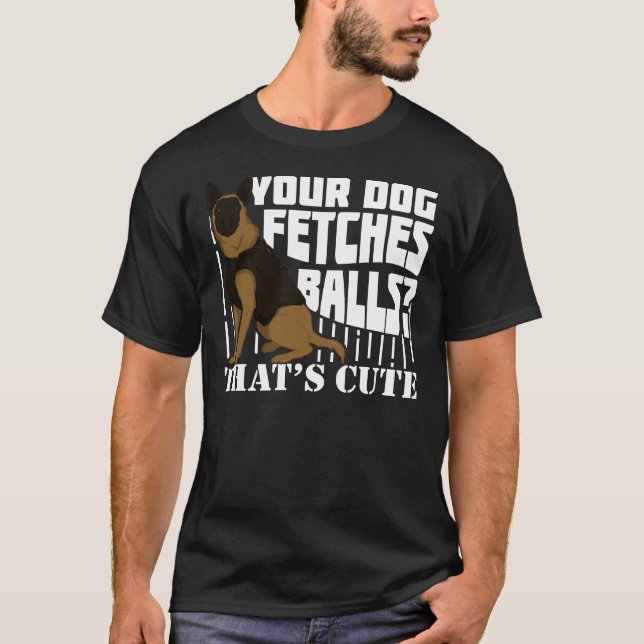 Camiseta Agente de Cachorro da Polícia german shepherd (Frente)