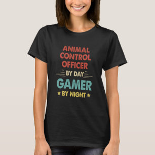 Camiseta Agente De Controle De Animais Retro Por Jogador Di