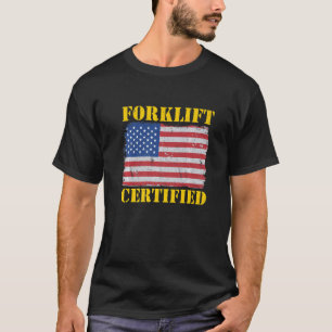 Camiseta Agente de empilhadeira de bandeira Americana do Ar