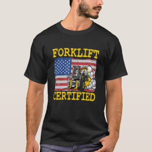 Camiseta Agente de empilhadeira de bandeira Americana do Ar