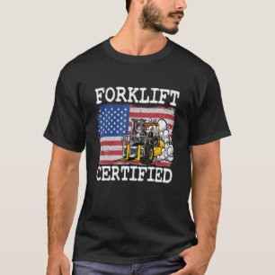 Camiseta Agente de empilhadeira de bandeira Americana do Ar