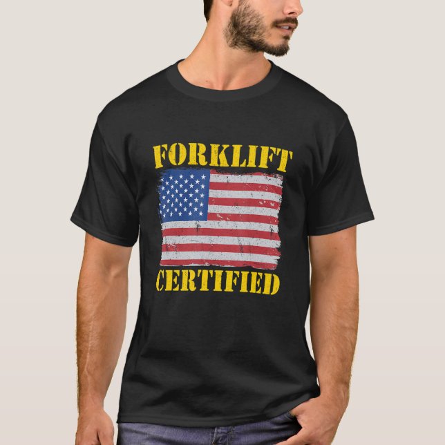 Camiseta Agente de empilhadeira de bandeira Americana do Ar (Frente)