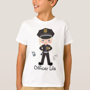 Camiseta Agente de Polícia de Meninas Personalizado T