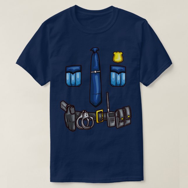Camiseta Agente de Polícia Polícia Polícia Uniforme C (Frente do Design)