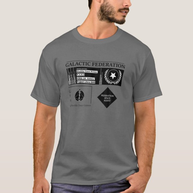 Camiseta Agente Espacial da Federação Galáctica Engraçado C (Frente)