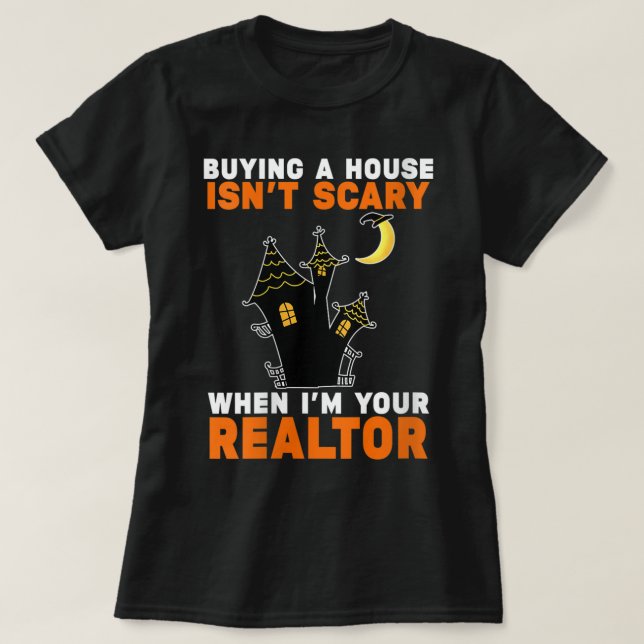 Camiseta Agente Imobiliário do Halloween e Brocado (Frente do Design)