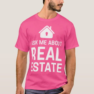 Camiseta Agente Imobiliário Engraçado Pergunte-Me Sobre Imó