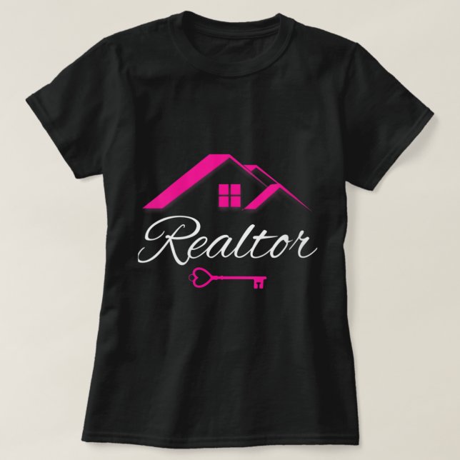Camiseta Agente Imobiliário Mulher, Cute Realtor V-Neck (Frente do Design)