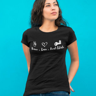 Camiseta Agente Imobiliário Peace Love Gift Perfect