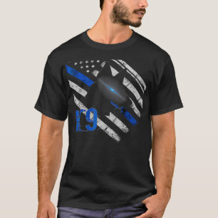 Camiseta Agente Policial Thin Blue Line Flag Canine