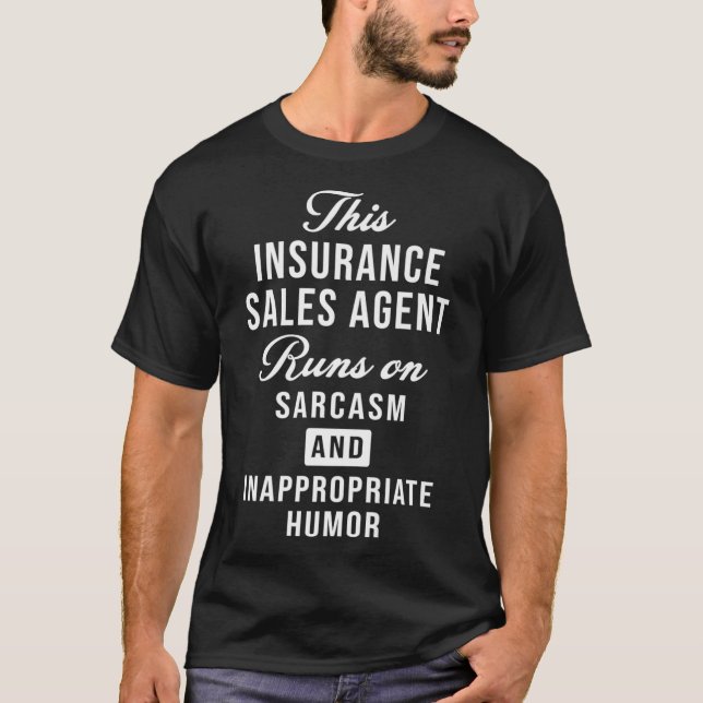 Camiseta Agente Sarcástico de Vendas de Seguros Funny Say P (Frente)