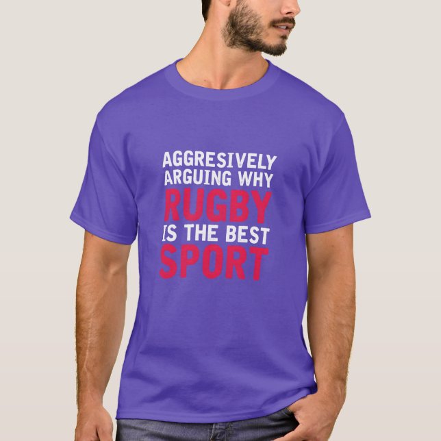 Camiseta Aggresively Arguing With Rugby Ishe Best Sport ret (Frente)