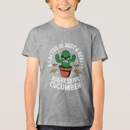 Camiseta Aggressive Cucumber – Funny Cactus Pun