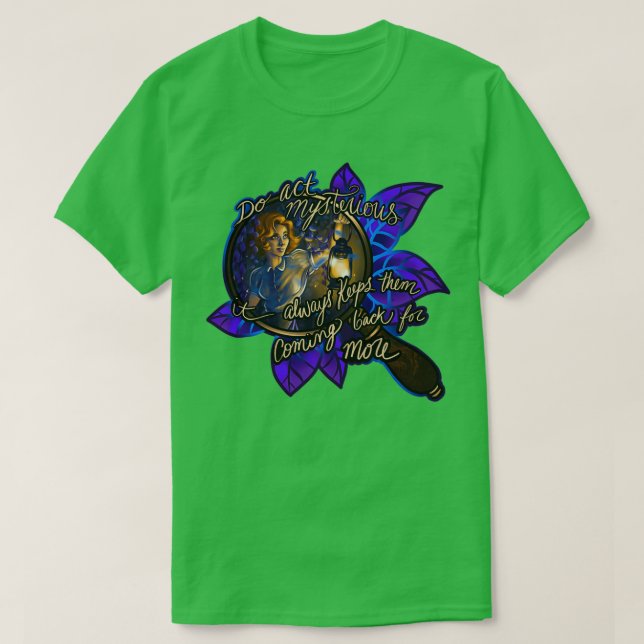 Camiseta Agir misteriosamente (Frente do Design)