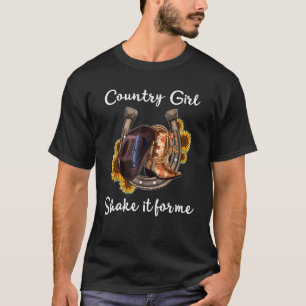 Camiseta Agita-O Para Mim A Música Do País A Cowgirl Boca A