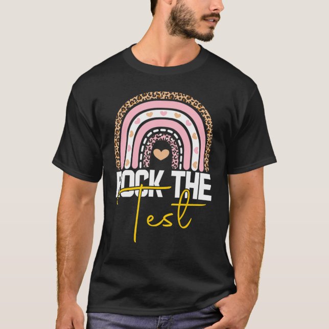 Camiseta agitar o arco-íris do dia de teste do professor te (Frente)