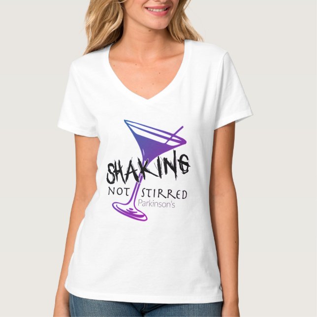 Camiseta Agitar sem cansar a conscientização de Parkinson (Frente)