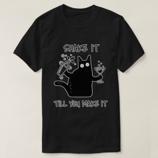Camiseta Agite Até Fazer Gato Preto - Barman Divertido