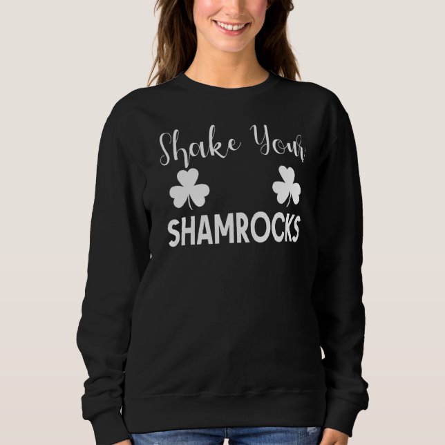 Camiseta Agite seu Dia de São Patrício de Shamrocks Irlandê (Frente)
