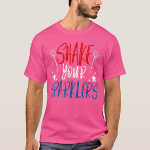 Camiseta Agite seus Sparklers Usa Fireworks Nos Patriot 4º
