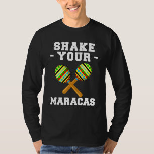 Camiseta Agite sua Maracas Música Latino Mexicana Sombrero 
