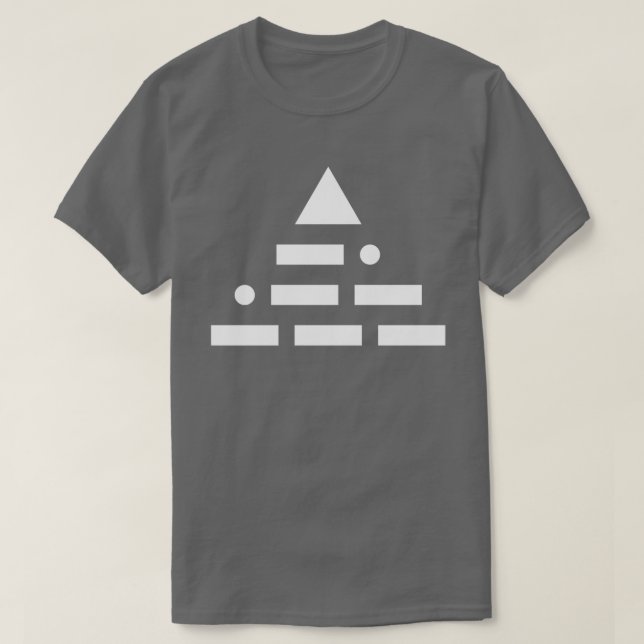 Camiseta AGORA branco da pirâmide (do código Morse) (Frente do Design)