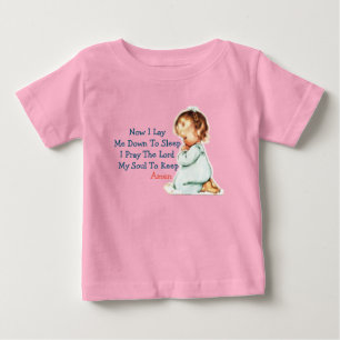 Camiseta Agora Eu Me Deito Para Dormir Crianças Rezando