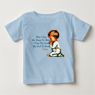 Camiseta Agora Eu Me Deito Para Dormir Crianças Rezando