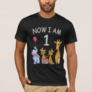 Camiseta Agora eu tenho 1 ano de idade 1º Aniversário no Zo