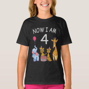 Camiseta Agora eu tenho 4 anos de idade 4º Aniversário no Z