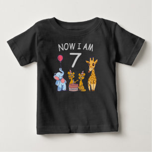 Camiseta Agora eu tenho 7 anos de idade Aniversário de 7 an