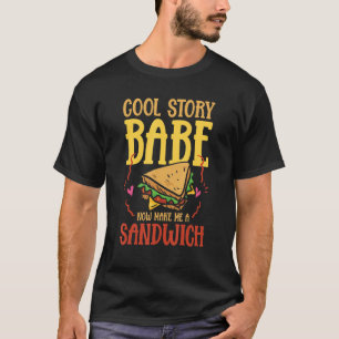 Camiseta Agora faça-me um bebendo de sanduíche e churrasco