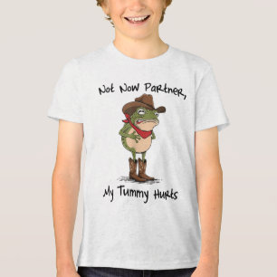 Camiseta Agora Não Parceiro Meu Tummy Magoa O Sapo De Cowbo