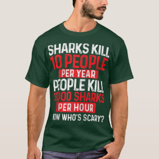 Camiseta Agora Quem Assusta O Tubarão Sobrevive À Proteção 