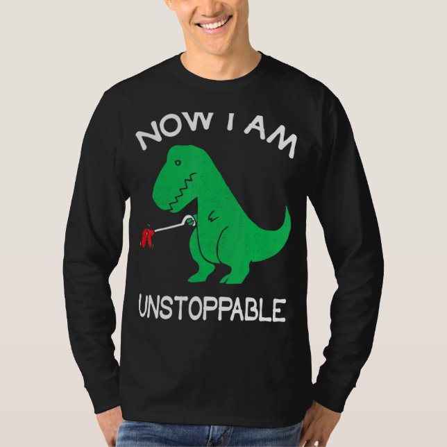 Camiseta Agora Sou Incessível, Engraçado T Rex (Frente)