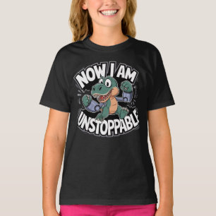 Camiseta Agora sou um T-Rex Engraçado e Implacável com Braç