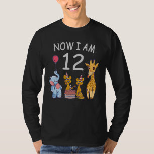 Camiseta Agora tenho 12 anos de 12 de aniversário no Zoo