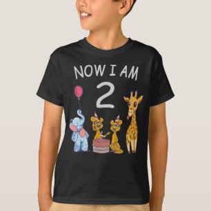 Camiseta Agora tenho 2 anos de segundo aniversário no Zoo