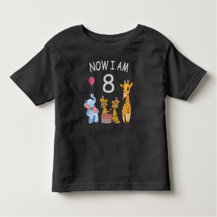 Camiseta Agora tenho 8 anos e oitavo aniversário no Zoo