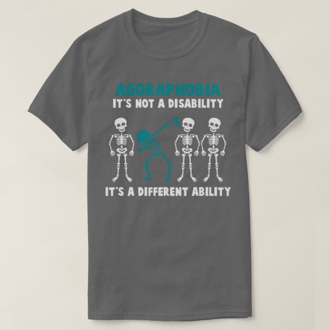 Camiseta Agorafobia Sensibilização Não É Uma Deficiência É  (Frente do Design)
