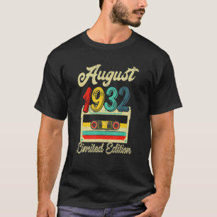 Camiseta Agosto De 1932 90 Aniversário De 90 Anos