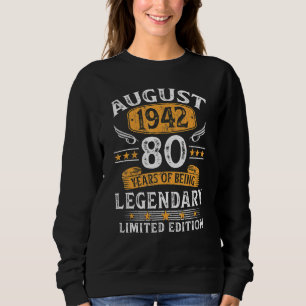 Camiseta Agosto De 1942 80 Aniversário De 80 Anos