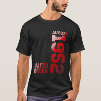 Camiseta Agosto De 1952 Ano Legendário 1952 Nascimento Vint